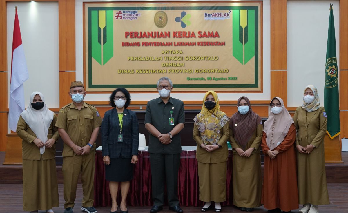 Perjanjian Kerja Sama Antara Pengadilan Tinggi Gorontalo dengan Dinas Kesehatan Provinsi Gorontalo