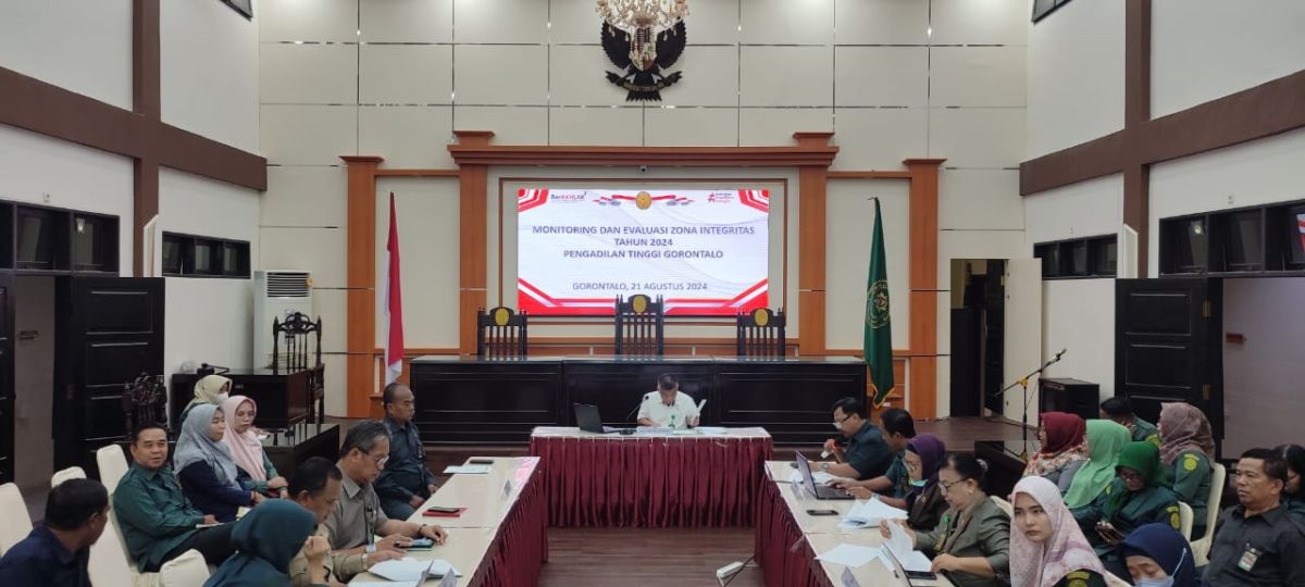 Rapat Monitoring dan Evaluasi Pembangunan Zona Integritas Pengadilan Tinggi Gorontalo